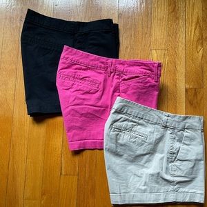 Poplin shorts trio.